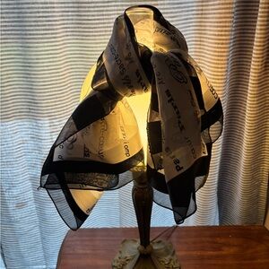 Black and White Sheer Scarf